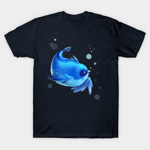 Blue merbird T-Shirt by LucyDoesArt